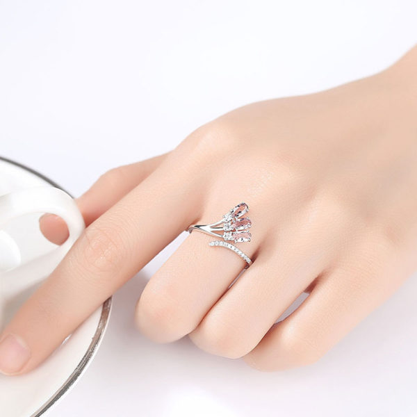 卓莉煙燻人造寶石可調式 925純銀戒指