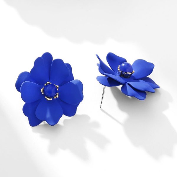 法式造型絕美藍花耳環
