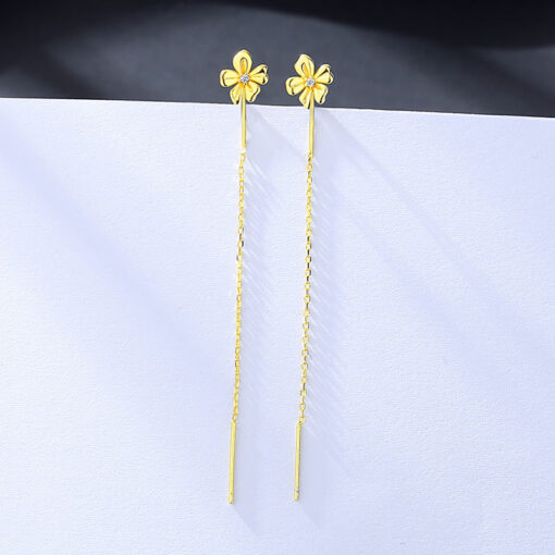 小金花流蘇 925純銀耳環：圖片 2