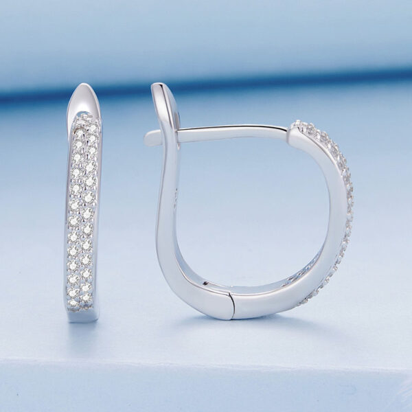 簡約奢華 925純銀鋯石耳環