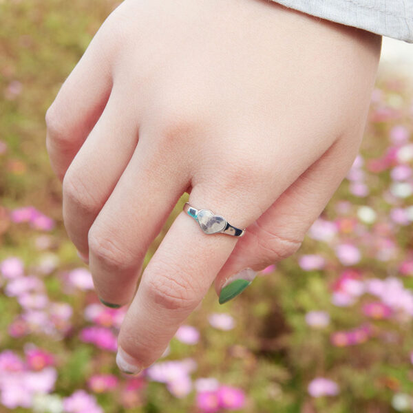 亮面愛心可調式 925純銀戒指